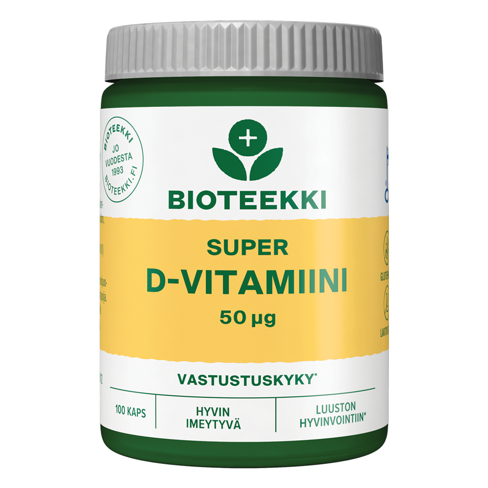 Bioteekin SUPER D-vitamiini 50ug 100kps.