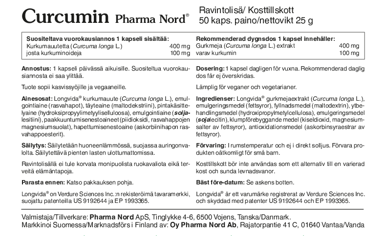 Curcumin Pharma Nord 50kps.