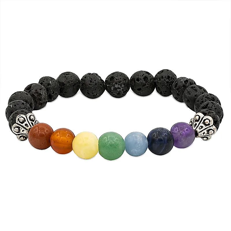 Armband Chakra Lava-sten